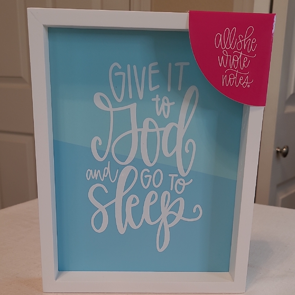 All She Wrote Notes Blue and White Wall Art